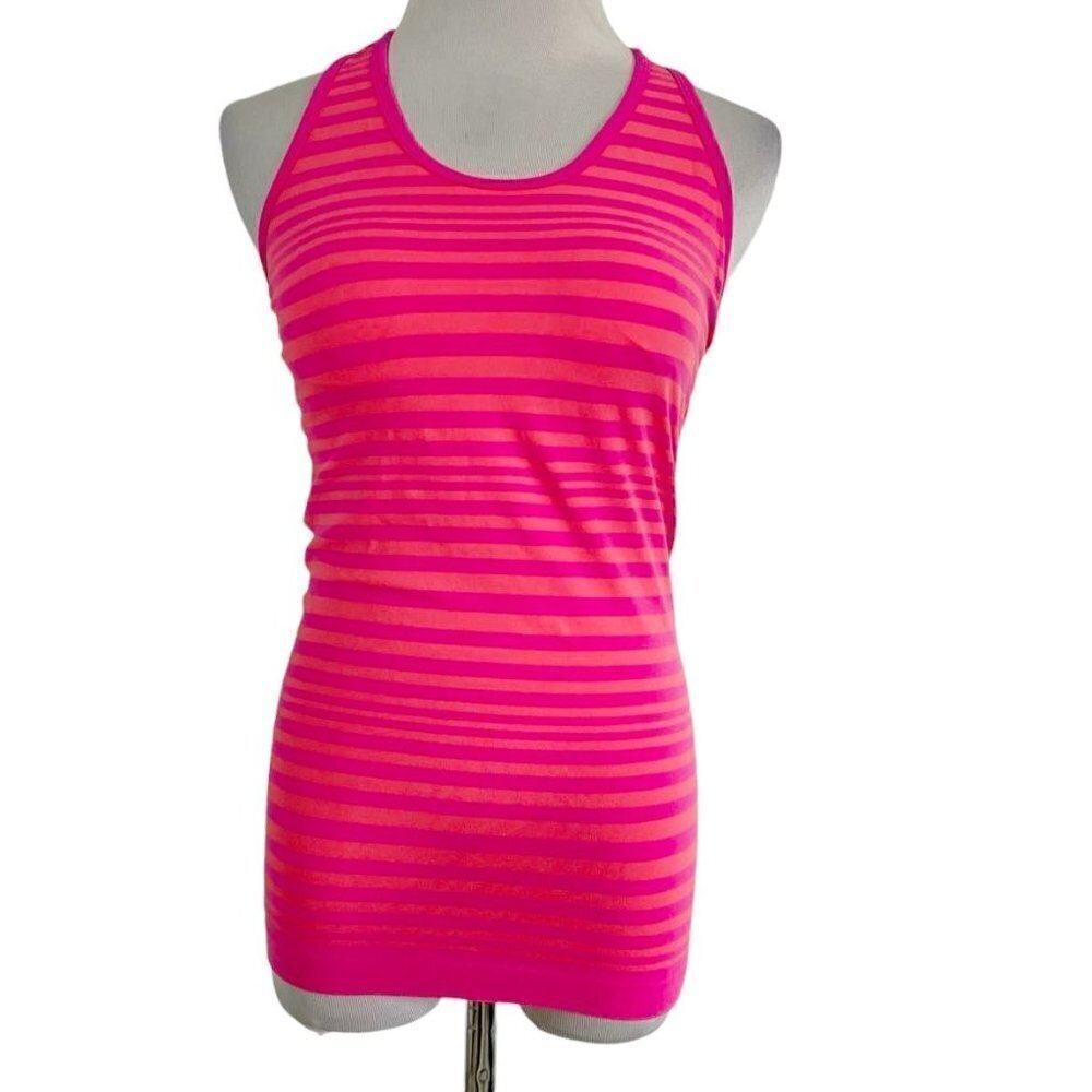 NEW ATHLETA Size XS  Tank Top Stripe Pink Sleeveless Athletic Shirt
